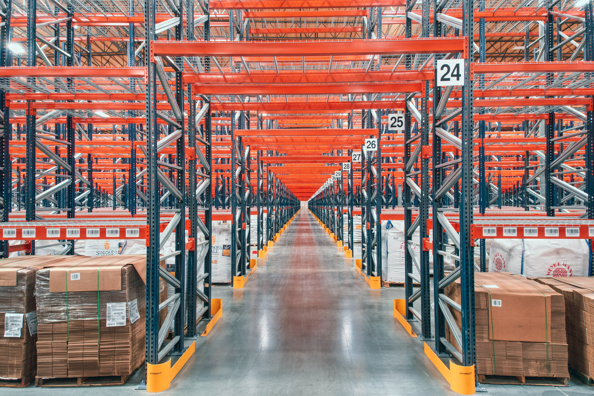 Industrial pallet racking installation in St. Charles warehouse